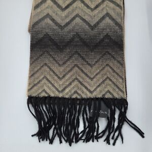 Fraas Black and Tan Cashmink Scarf